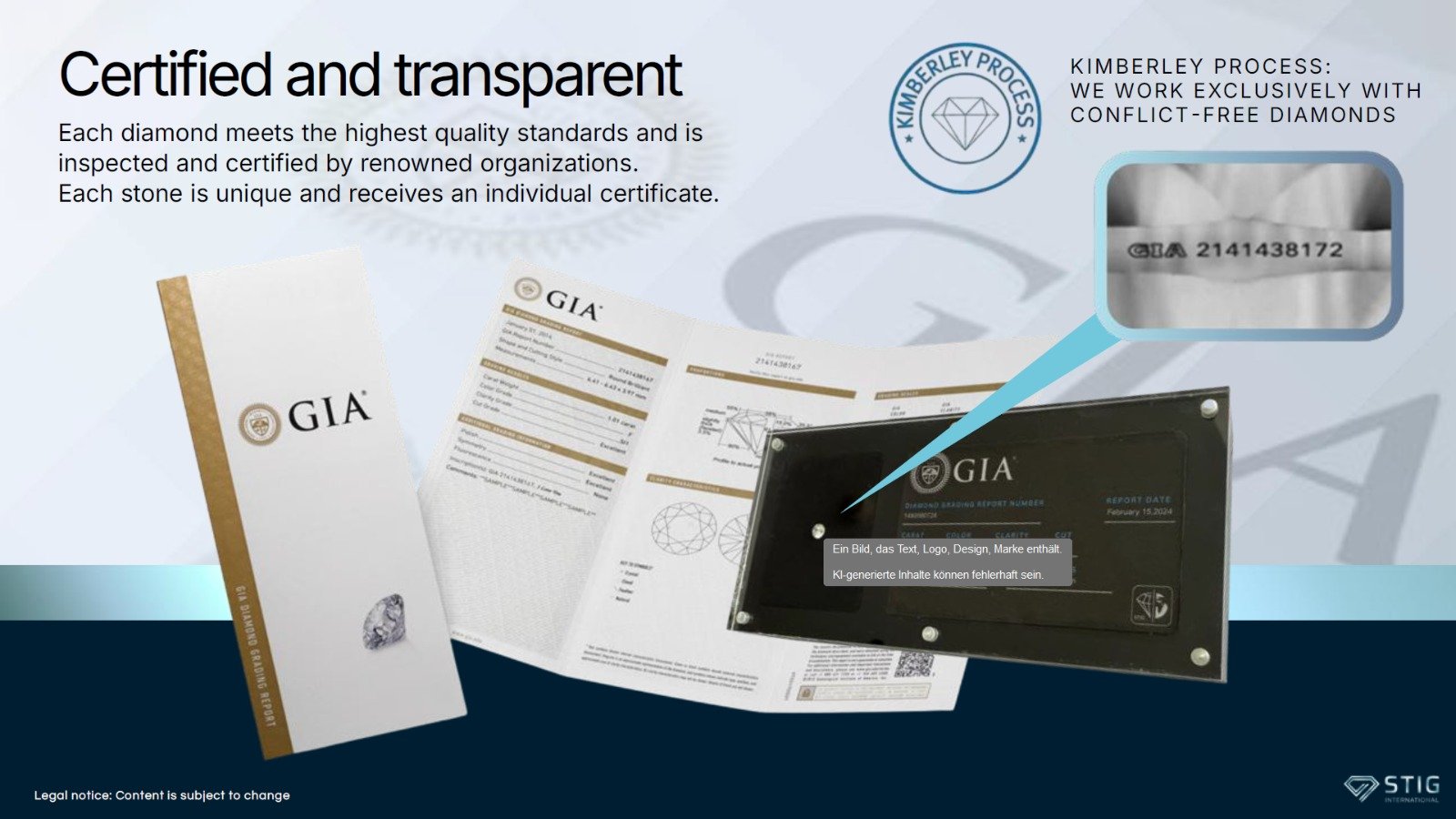 Certification and Kimberley Process compliance